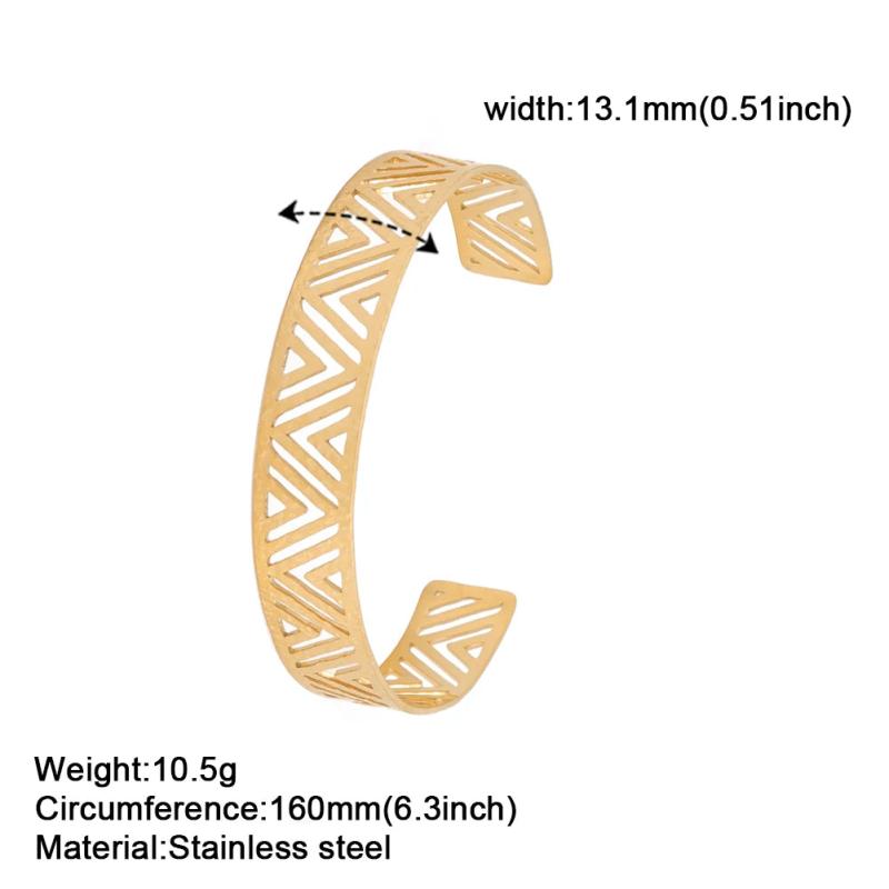 Geometric Cuff Bracelet Stainless Steel Bangle