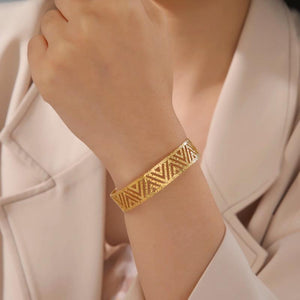 Geometric Cuff Bracelet Stainless Steel Bangle