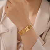 Geometric Cuff Bracelet Stainless Steel Bangle