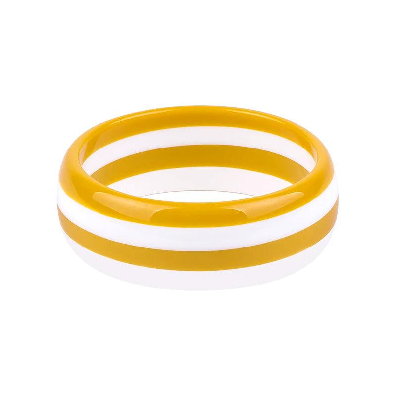 Vintage Resin Cuff Bracelets Bangles for Women Wide Stripe Acrylic Bracelet