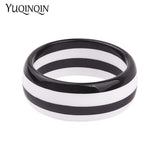 Vintage Resin Cuff Bracelets Bangles for Women Wide Stripe Acrylic Bracelet