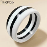 Vintage Resin Cuff Bracelets Bangles for Women Wide Stripe Acrylic Bracelet