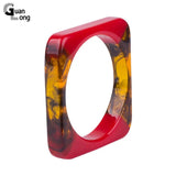 Vintage Resin Acrylic Cuff Bracelet Bangles For Women