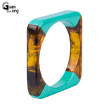 Vintage Resin Acrylic Cuff Bracelet Bangles For Women