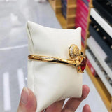 Zircon Crystal Bracelet Red High Open Bangle Wedding Jewelry