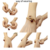 Zircon Crystal Bracelet Red High Open Bangle Wedding Jewelry