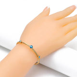 Evil Eye Bangle Bracelet Lucky Dropping Oil Silver Bangles for Women Men Jewelry