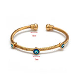 Evil Eye Bangle Bracelet Lucky Dropping Oil Silver Bangles for Women Men Jewelry