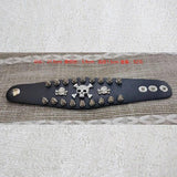 Punk Rock Gothic Skeleton Skull Hand Glove Chain Link Leather Bracelet