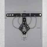 Punk Rock Gothic Skeleton Skull Hand Glove Chain Link Leather Bracelet