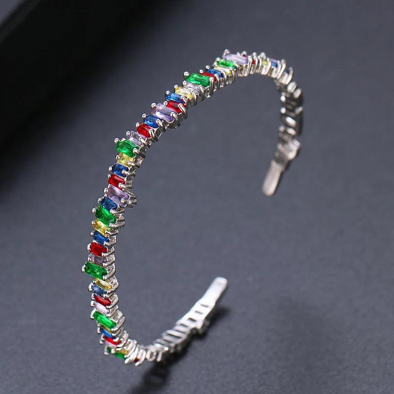 Multicolor CZ Bracelet Bangle for Women