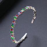 Multicolor CZ Bracelet Bangle for Women