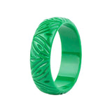 Resin Engraved Flowers Bracelets Bangles for Women