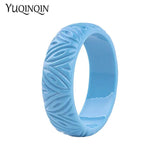 Resin Engraved Flowers Bracelets Bangles for Women