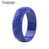 Resin Engraved Flowers Bracelets Bangles for Women