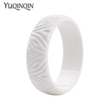 Resin Engraved Flowers Bracelets Bangles for Women