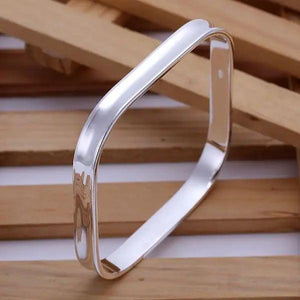 Sterling Silver Small Square Bangle Bracelet