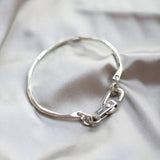 Silver Bangle Bracelet Lock Hook Chain Punk Party Jewelry Gift Woman