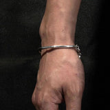 Silver Bangle Bracelet Lock Hook Chain Punk Party Jewelry Gift Woman