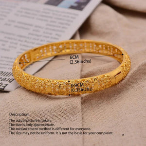 24K Dubai Wedding Bangles For Women Ethiopian Jewelry Africa Bracelets