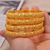 24K Dubai Wedding Bangles For Women Ethiopian Jewelry Africa Bracelets