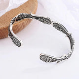 Angel Wings Bracelets Silver Plated Jewelry Retro Thai Silver Opening Bangles