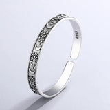 Retro Star Moon Bracelets Silver Plated Sweet Flowers Bangles TYB115