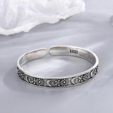 Retro Star Moon Bracelets Silver Plated Sweet Flowers Bangles TYB115