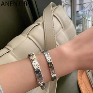 Vintage Open Bracelet Star Smiling Face Cuff Bangles Jewelry