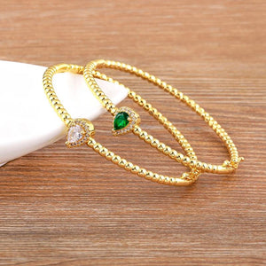 Crystal Zircon Water Drop Bangles