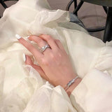 Rhinestone Bangles Women Open Bracelet Classic Stainless Bransoletka