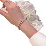 Rhinestone Bangles Women Open Bracelet Classic Stainless Bransoletka