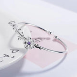 Vintage Cherry Flower Zircon Cuff Bracelet for Women FQL20096