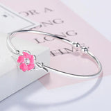 Vintage Cherry Flower Zircon Cuff Bracelet for Women FQL20096