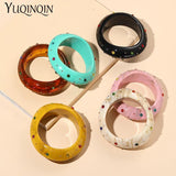 Irregular Geometric Crystal Bangle Bracelet for Women