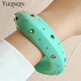 Irregular Geometric Crystal Bangle Bracelet for Women