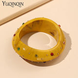 Irregular Geometric Crystal Bangle Bracelet for Women