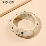 Irregular Geometric Crystal Bangle Bracelet for Women