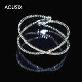 Rhinestone Crystal Bracelet Multilayer Cross Opening Bracelet