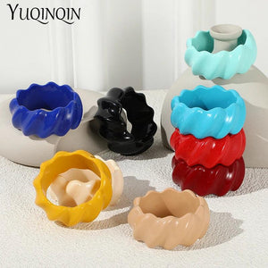 Colorful Resin Acrylic Retro Bangle Bracelets for Women