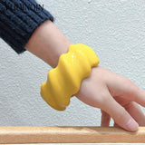 Colorful Resin Acrylic Retro Bangle Bracelets for Women