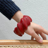 Colorful Resin Acrylic Retro Bangle Bracelets for Women