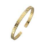 Silver Irregular Surface Bangle Bracelet for Women Men Adjustable