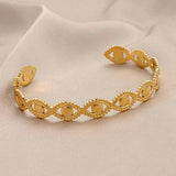 Vintage Evil Eye Bangles for Women - Open Adjustable Bracelet