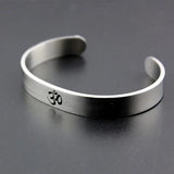 Silver Stainless Steel OM Yoga Cuff Bangle Hindu Punk Jewelry
