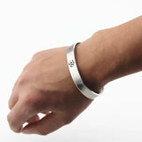 Silver Stainless Steel OM Yoga Cuff Bangle Hindu Punk Jewelry