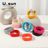 Acrylic Resin Wide Cuff Bracelet for Women Geometric Charm Bangles