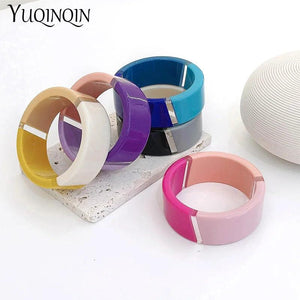 Vintage Punk Colorful Big Resin Acrylic Bracelet