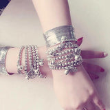 Bohemian Tibetan Silver Beads Bracelet Owl Elephant Charm Jewelry