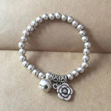 Bohemian Tibetan Silver Beads Bracelet Owl Elephant Charm Jewelry